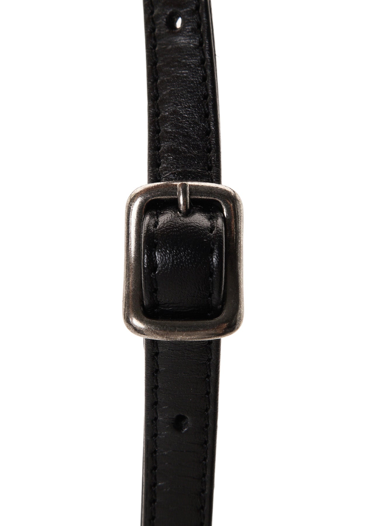 SEMI GLOSS OIL LEATHER CLASP SHOULDER BAG