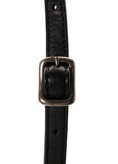 SEMI GLOSS OIL LEATHER CLASP SHOULDER BAG
