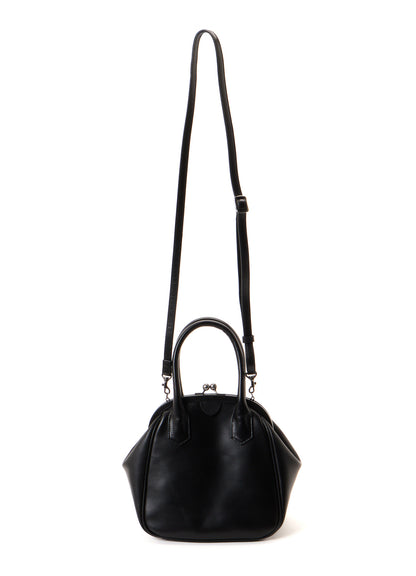 SEMI GLOSS OIL LEATHER CLASP HANDBAG