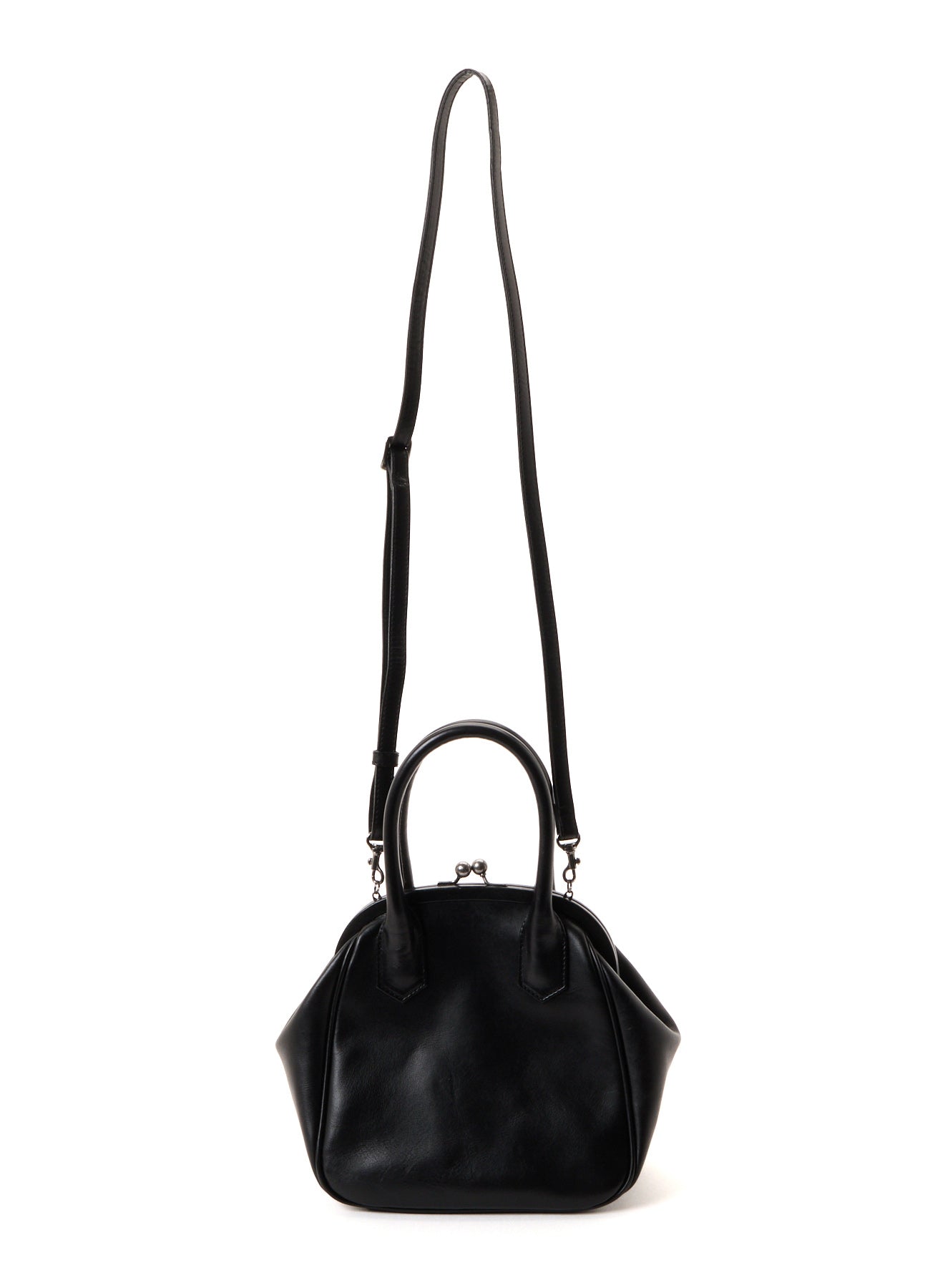 SEMI GLOSS OIL LEATHER CLASP HANDBAG