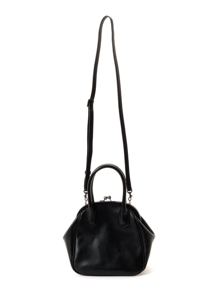 SEMI GLOSS OIL LEATHER CLASP HANDBAG