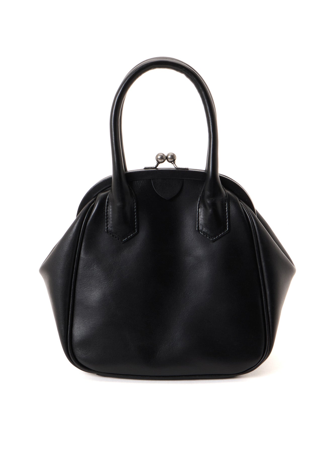 SEMI GLOSS OIL LEATHER CLASP HANDBAG