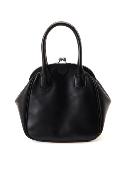SEMI GLOSS OIL LEATHER CLASP HANDBAG