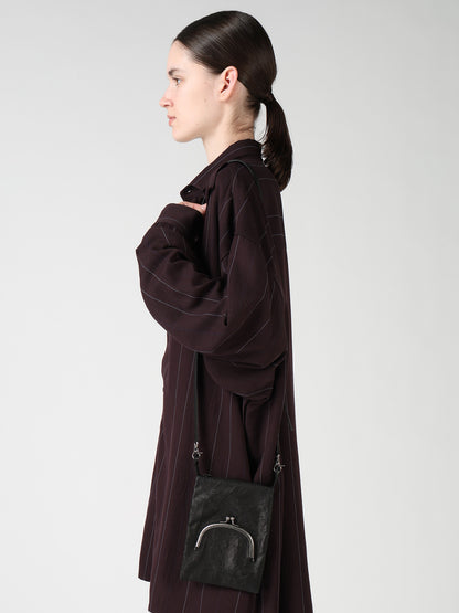 SOFT LEATHER METAL CLASP POCKET SHOULDER