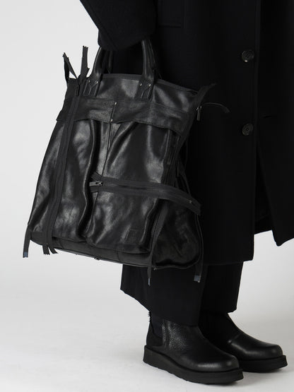 VINTAGE LEATHER ZIP HELMET BAG
