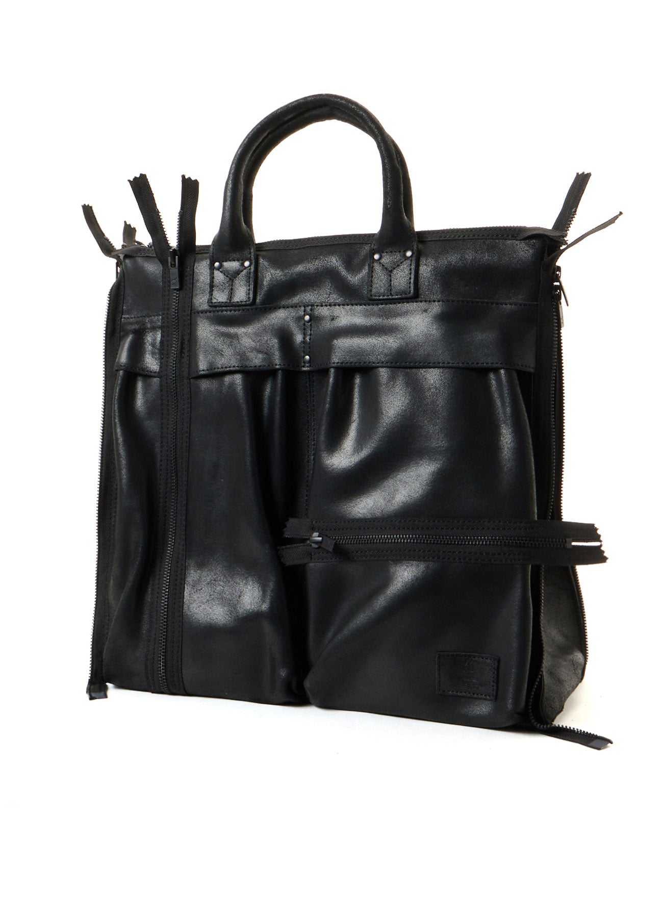VINTAGE LEATHER ZIP HELMET BAG