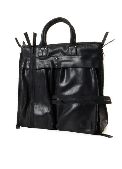 VINTAGE LEATHER ZIP HELMET BAG