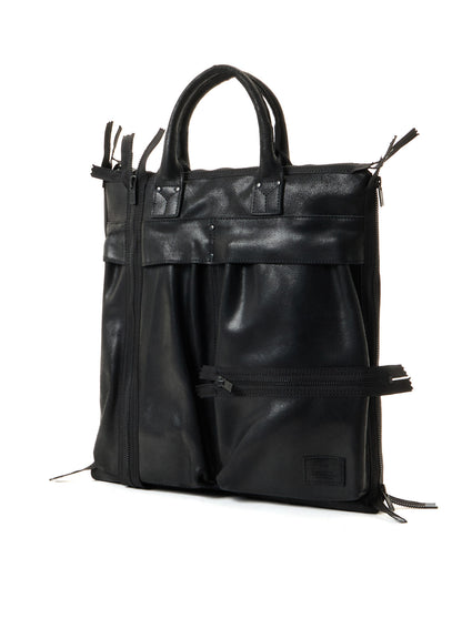VINTAGE LEATHER ZIP HELMET BAG