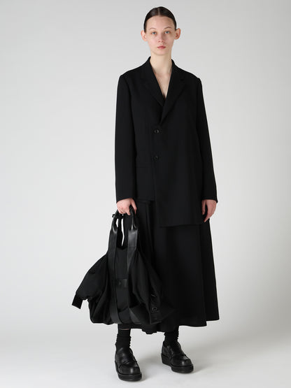 HARD TWISTED WOOL GABARDINE LARGE TOTE BAG