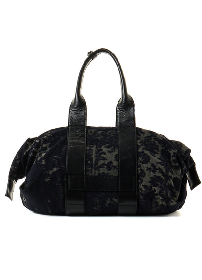 DENIM JACQUARD BOSTON BAG