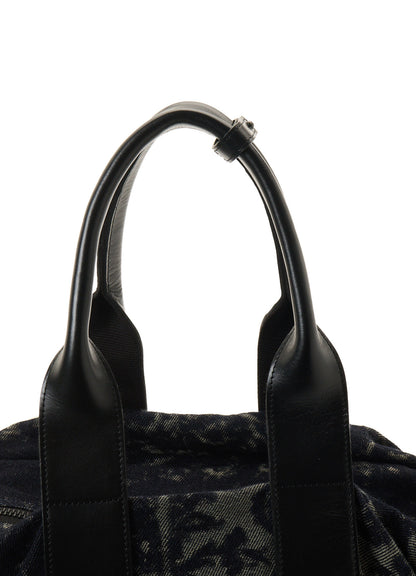 DENIM JACQUARD BOSTON BAG