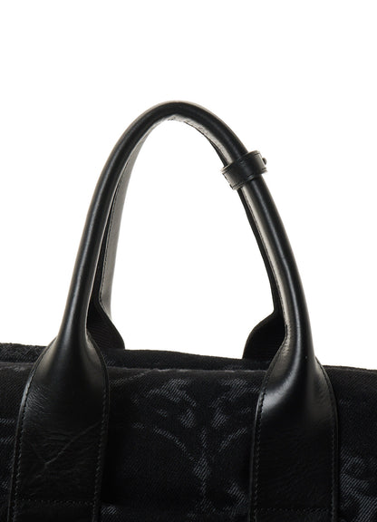 DENIM JACQUARD BOSTON BAG