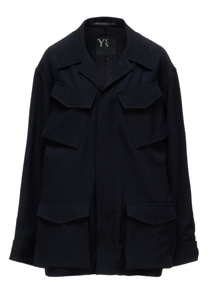 WOOL GABARDINE 4-POCKET JACKET
