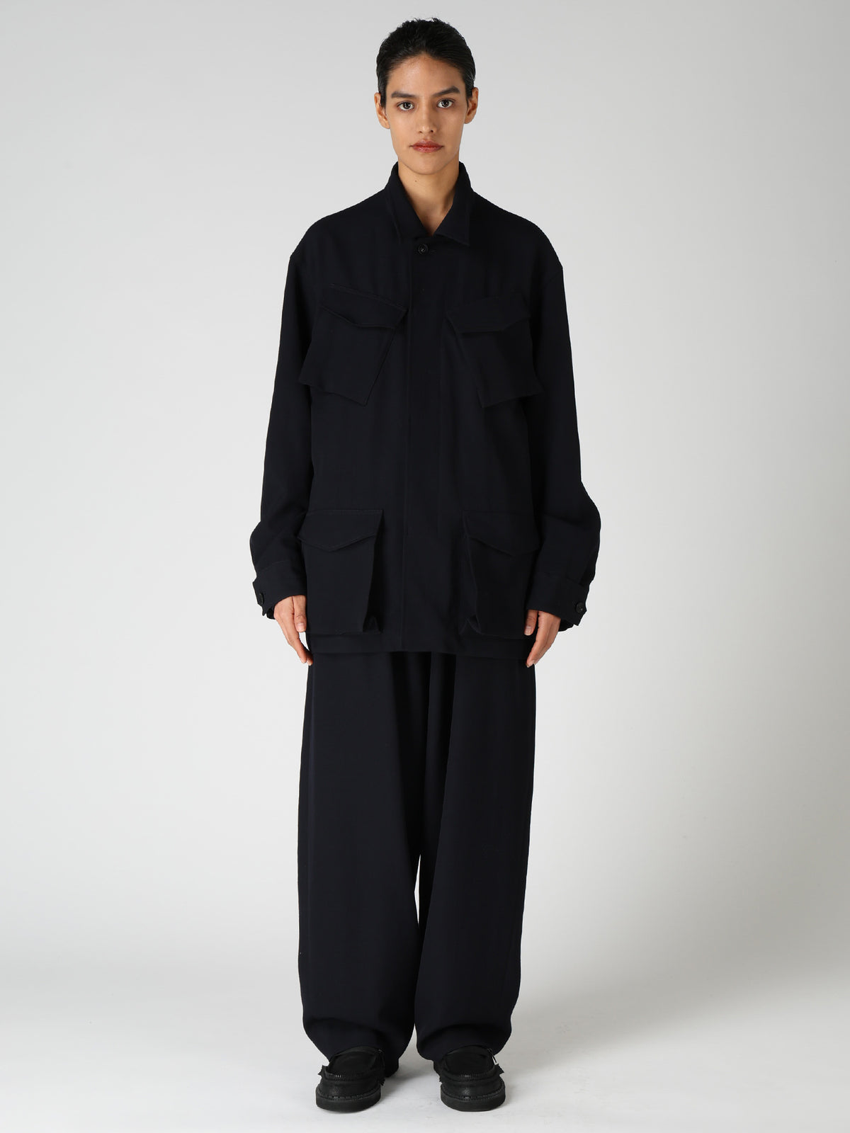 WOOL GABARDINE 4-POCKET JACKET