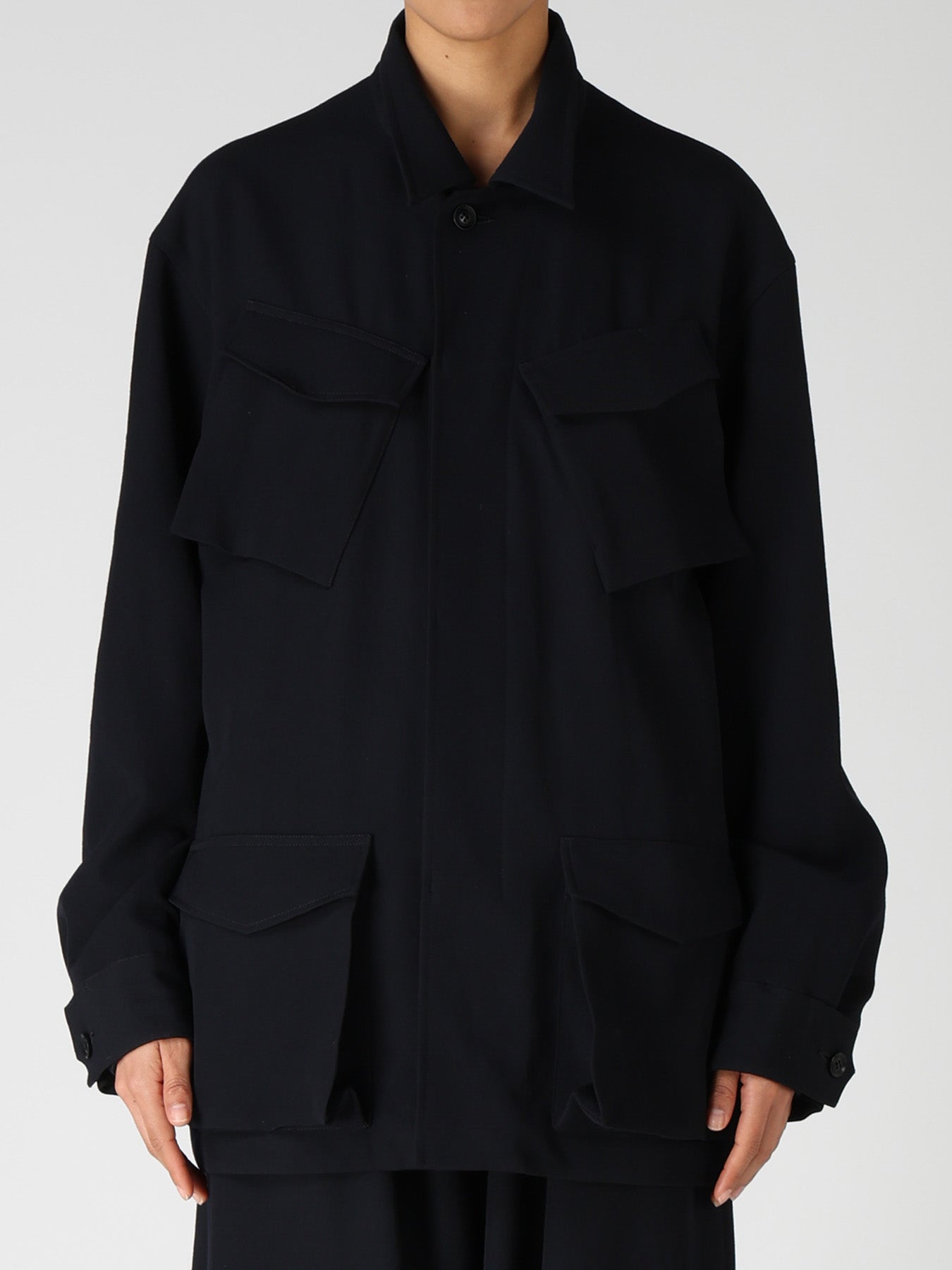 WOOL GABARDINE 4-POCKET JACKET