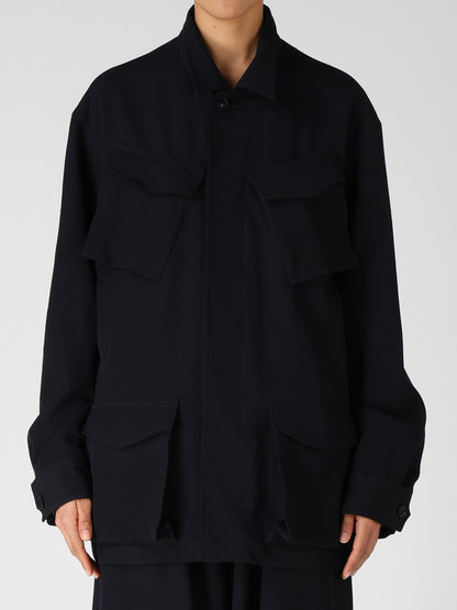WOOL GABARDINE 4-POCKET JACKET
