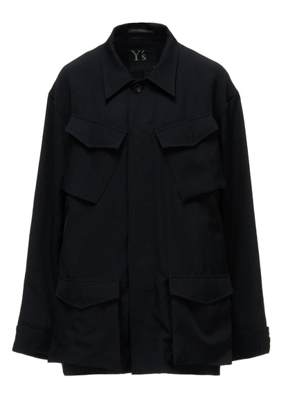 WOOL GABARDINE 4-POCKET JACKET