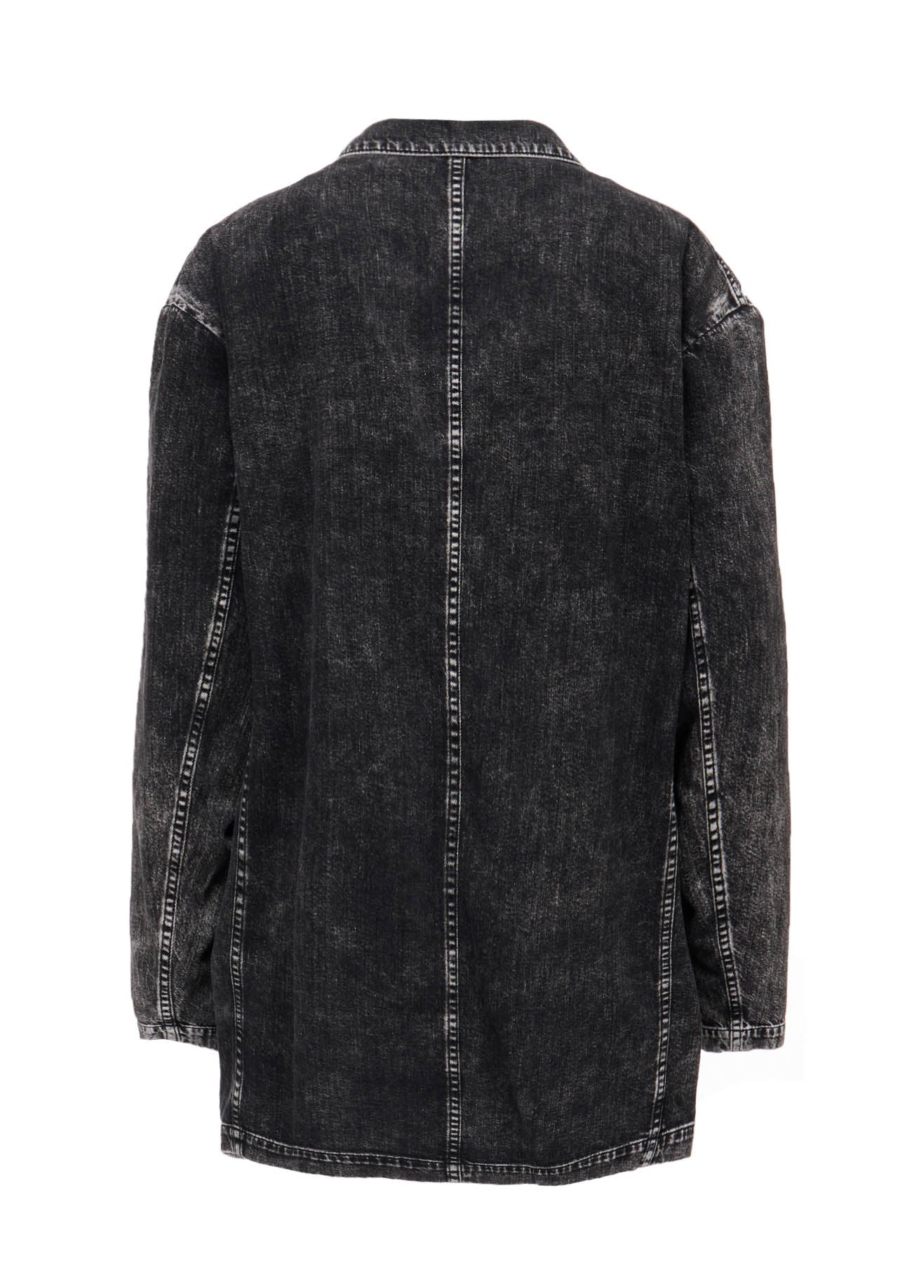 8OZ DENIM CHEMICAL WASH PEAKED LAPEL JACKET