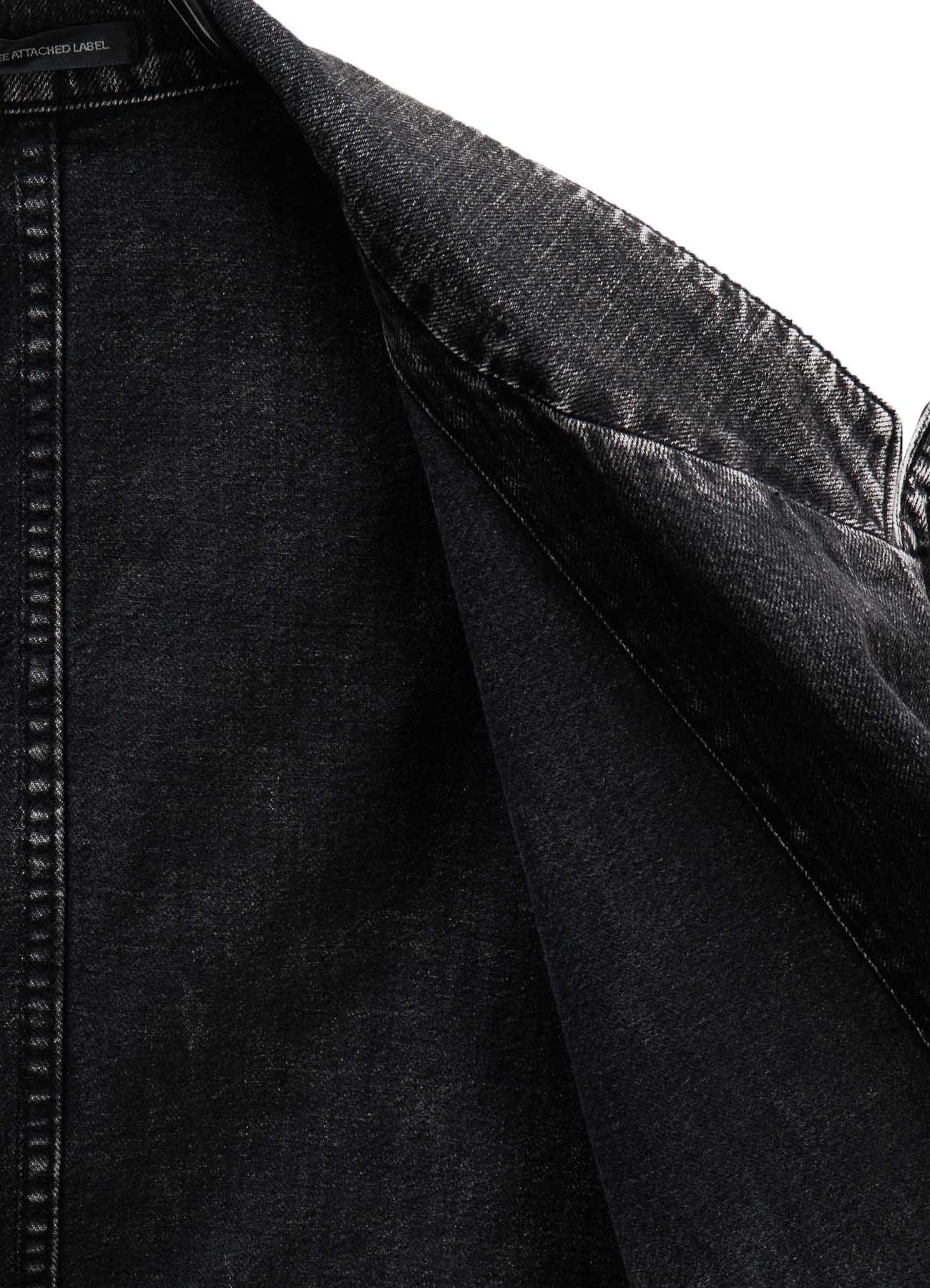 8OZ DENIM CHEMICAL WASH PEAKED LAPEL JACKET