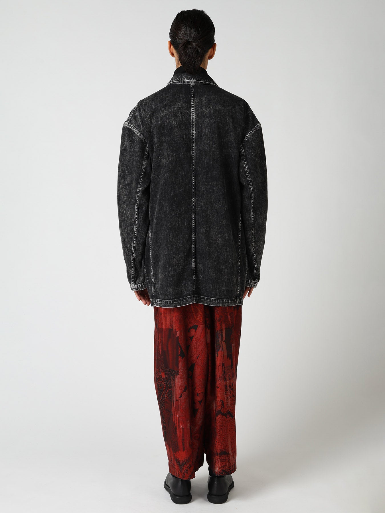 8OZ DENIM CHEMICAL WASH PEAKED LAPEL JACKET – THE SHOP YOHJI YAMAMOTO