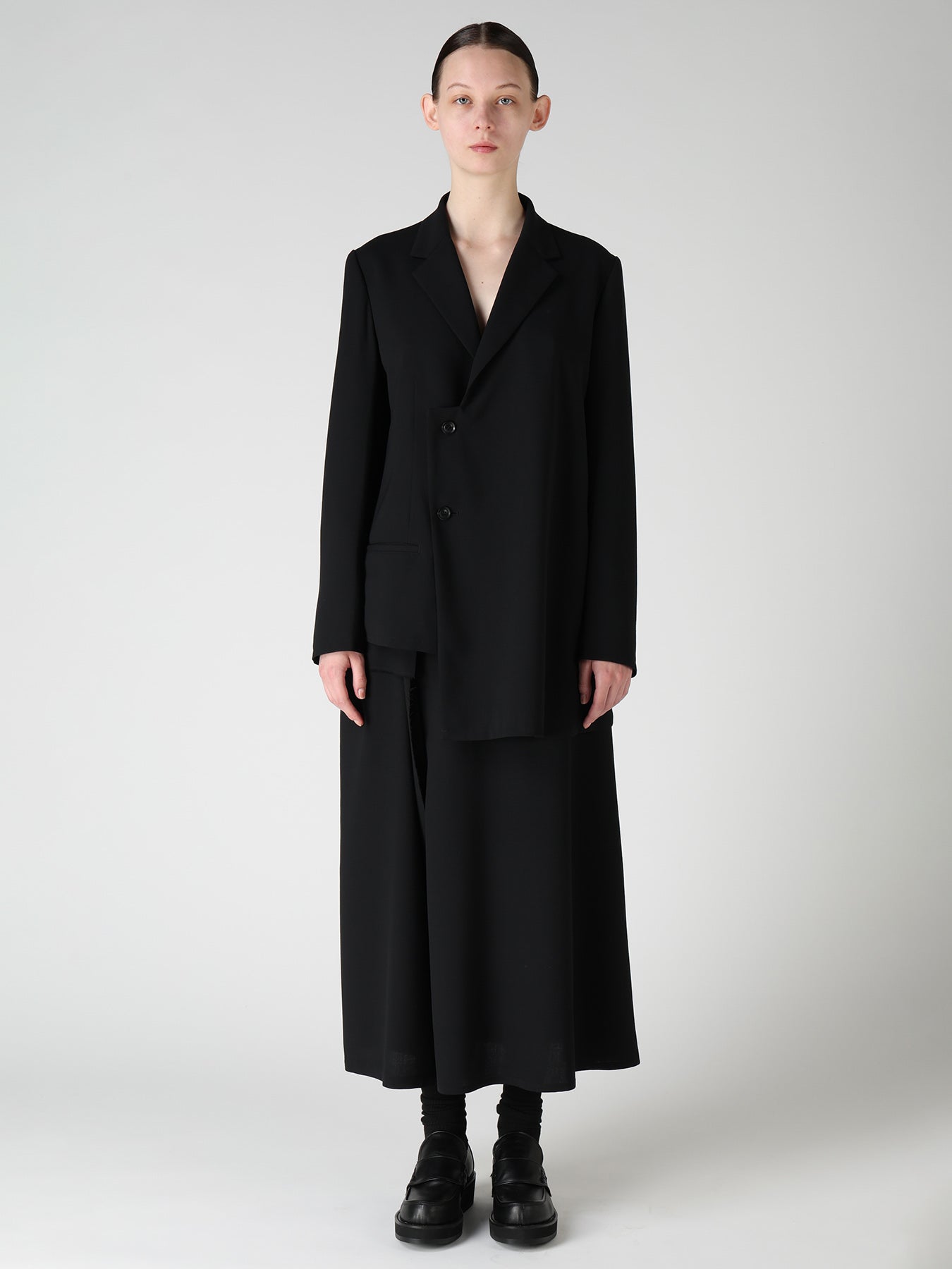 WOOL SERGE ASYMMETRIC JACKET