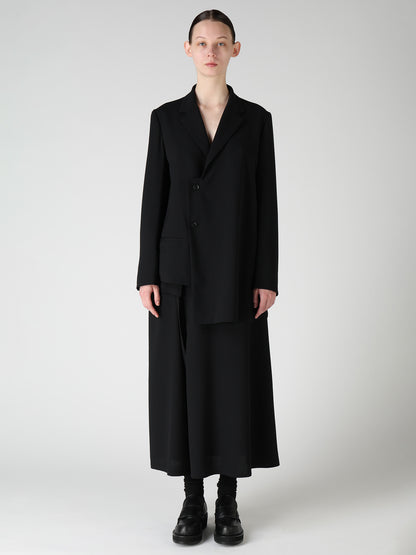 WOOL SERGE ASYMMETRIC JACKET