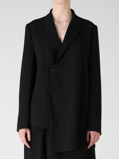 WOOL SERGE ASYMMETRIC JACKET
