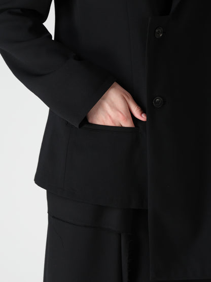 WOOL SERGE ASYMMETRIC JACKET