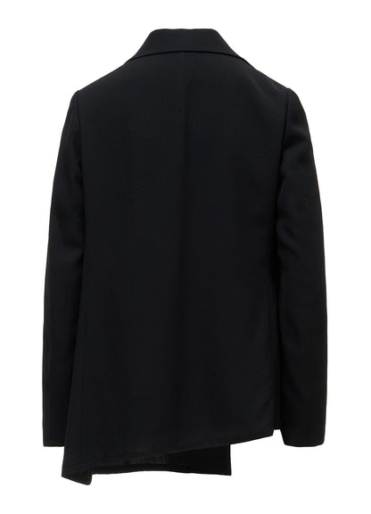 WOOL SERGE ASYMMETRIC JACKET
