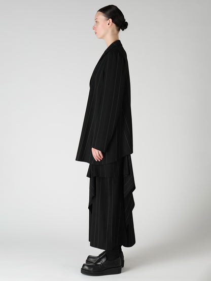 PINSTRIPE ASYMMETRIC JACKET