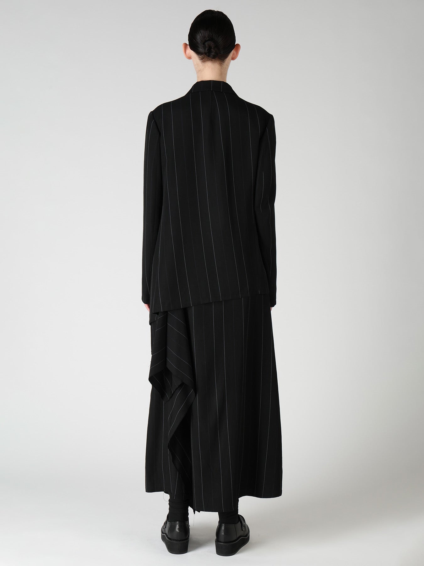 PINSTRIPE ASYMMETRIC JACKET