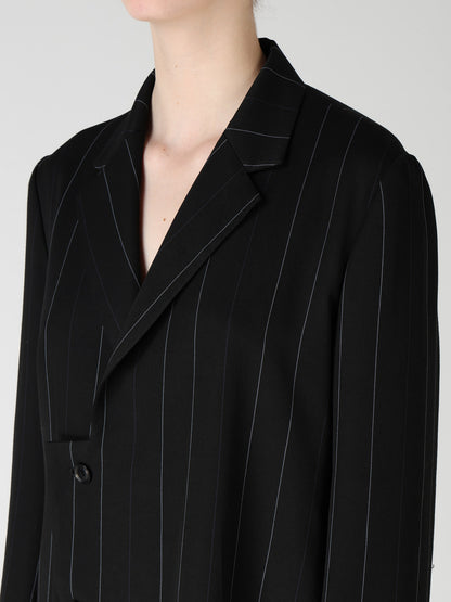 PINSTRIPE ASYMMETRIC JACKET