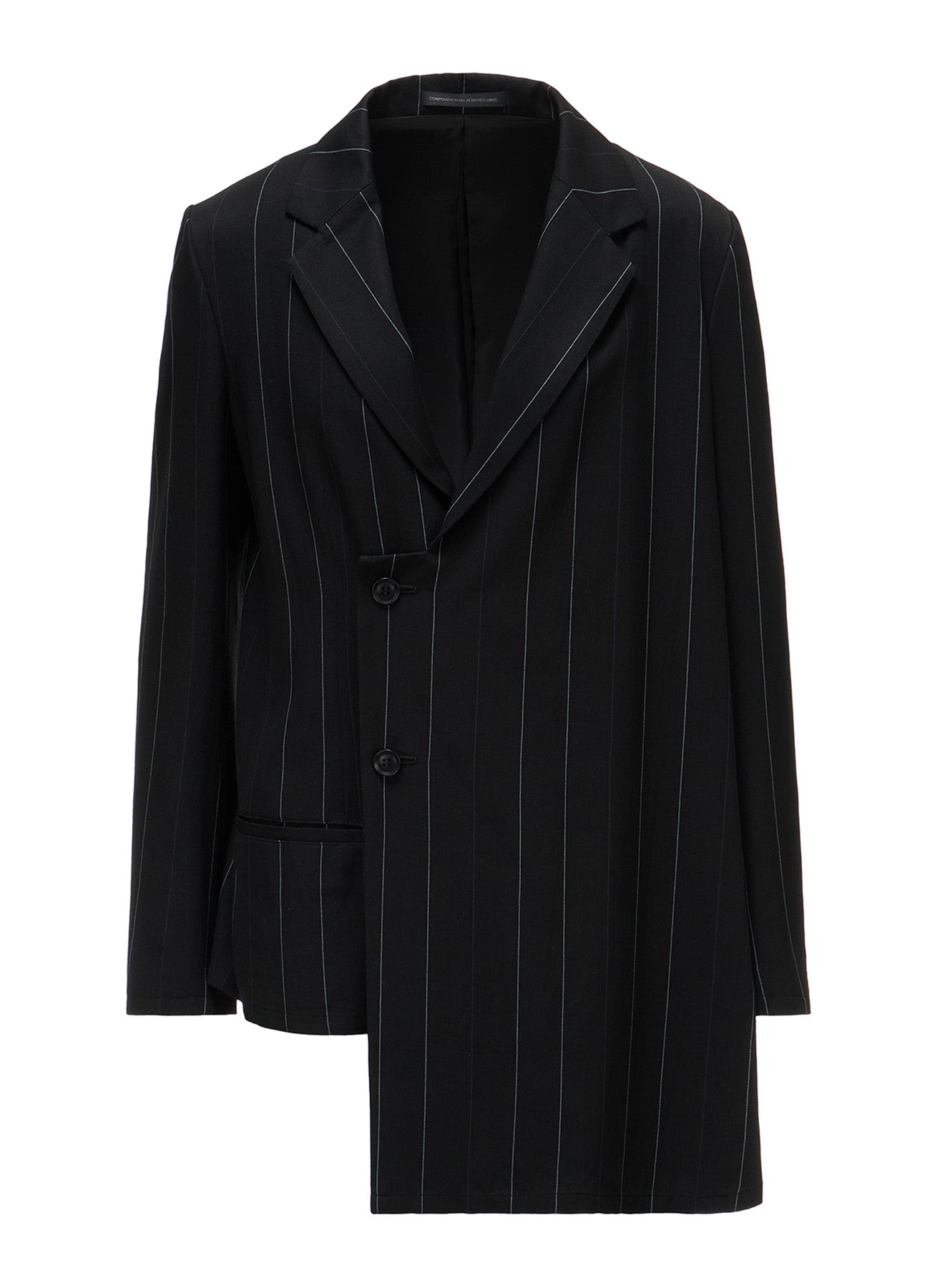 PINSTRIPE ASYMMETRIC JACKET – THE SHOP YOHJI YAMAMOTO