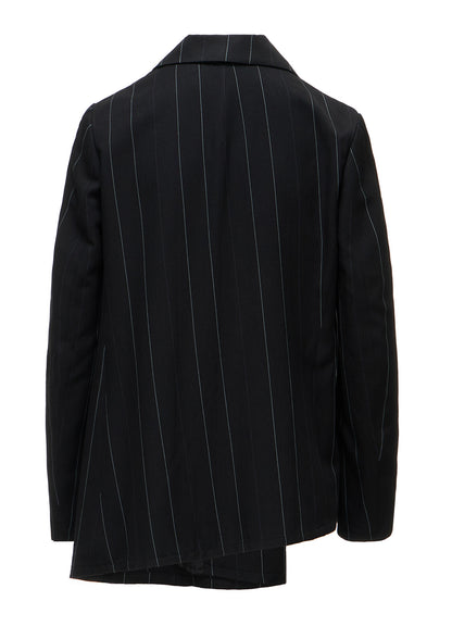PINSTRIPE ASYMMETRIC JACKET