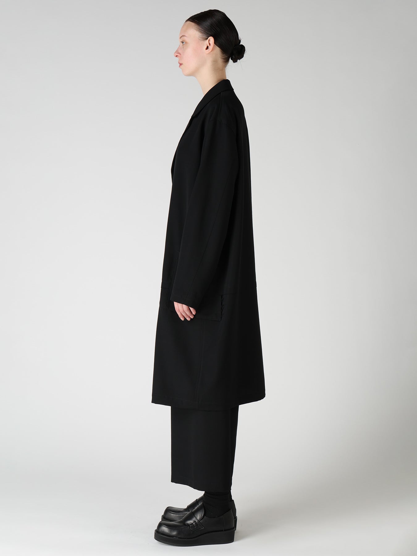 WOOL GABARDINE HORIZONTAL PANEL JACKET