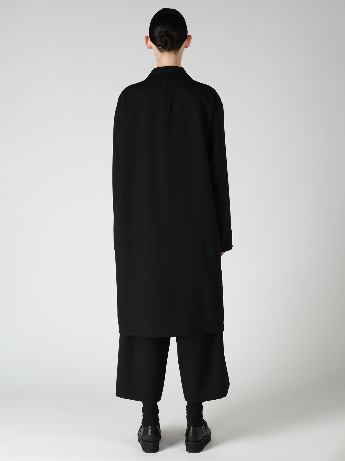 WOOL GABARDINE HORIZONTAL PANEL JACKET