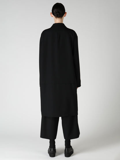 WOOL GABARDINE HORIZONTAL PANEL JACKET