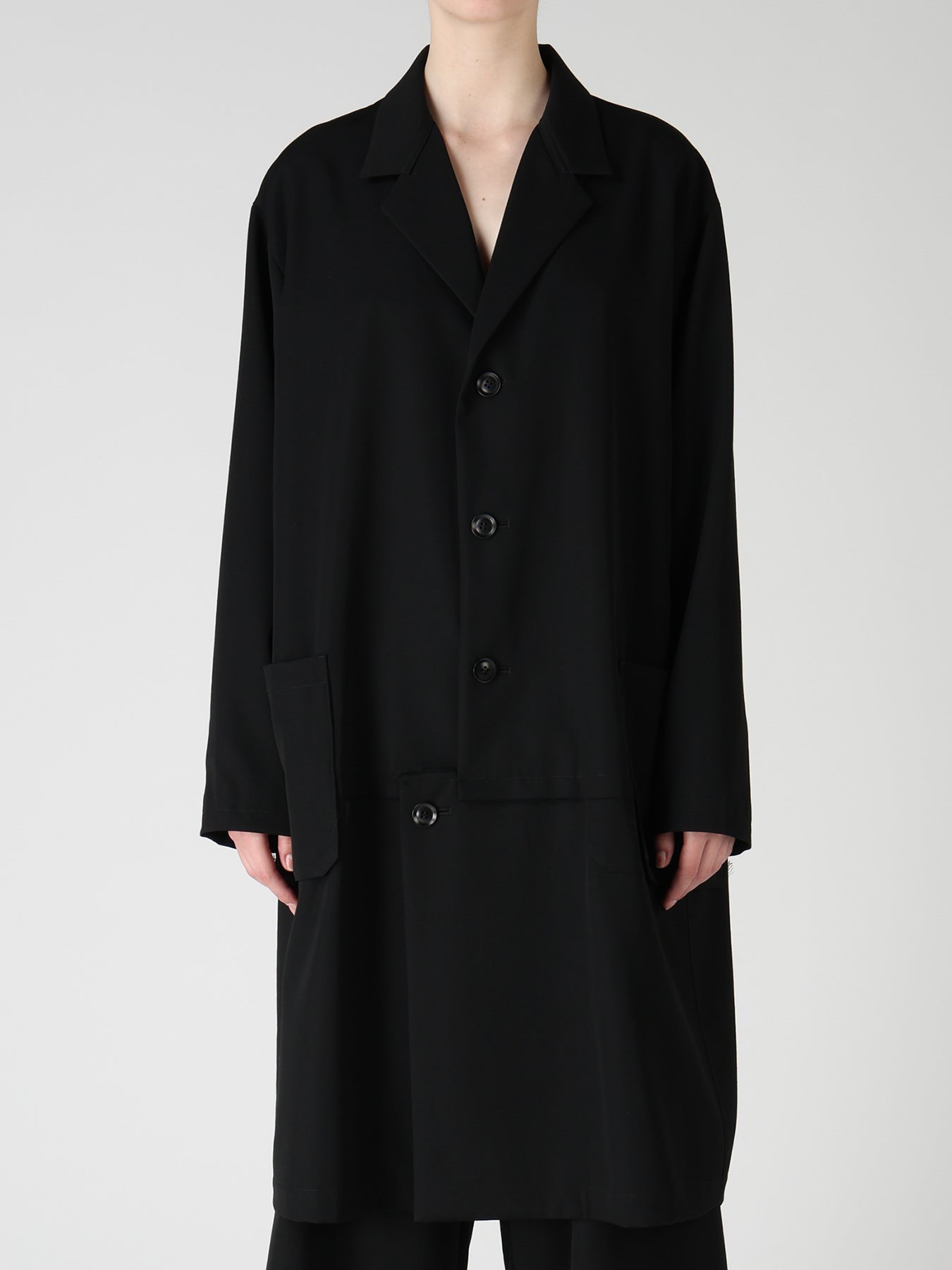 WOOL GABARDINE HORIZONTAL PANEL JACKET