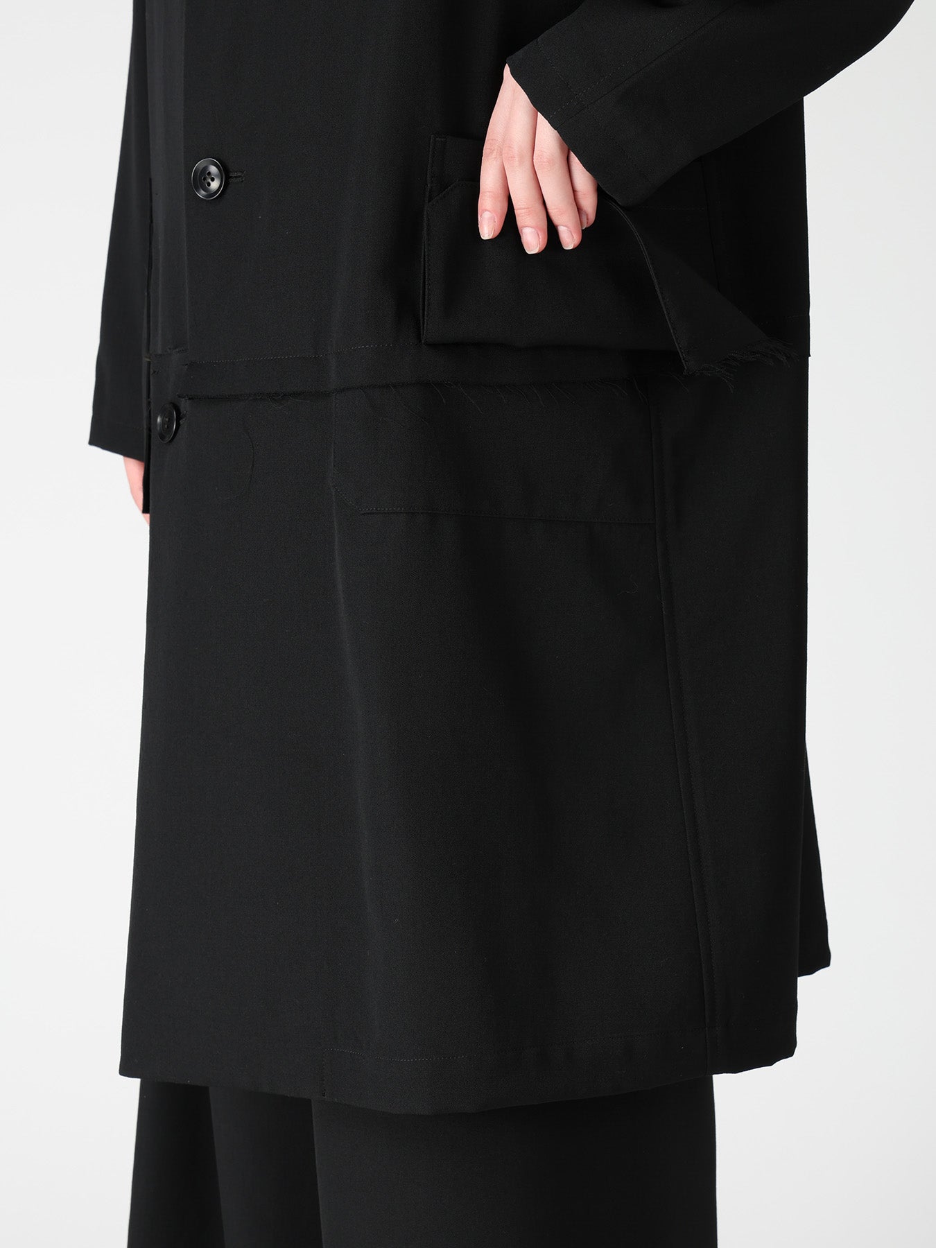 WOOL GABARDINE HORIZONTAL PANEL JACKET – THE SHOP YOHJI YAMAMOTO