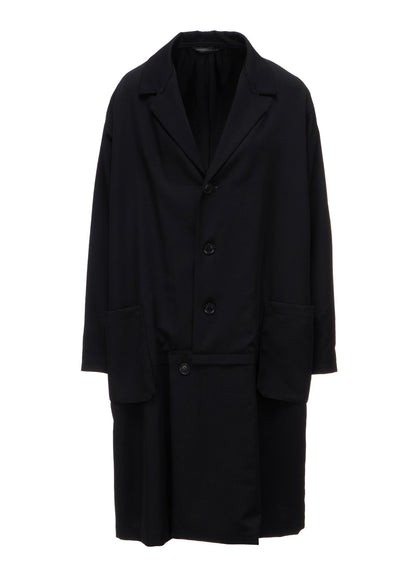 WOOL GABARDINE HORIZONTAL PANEL JACKET