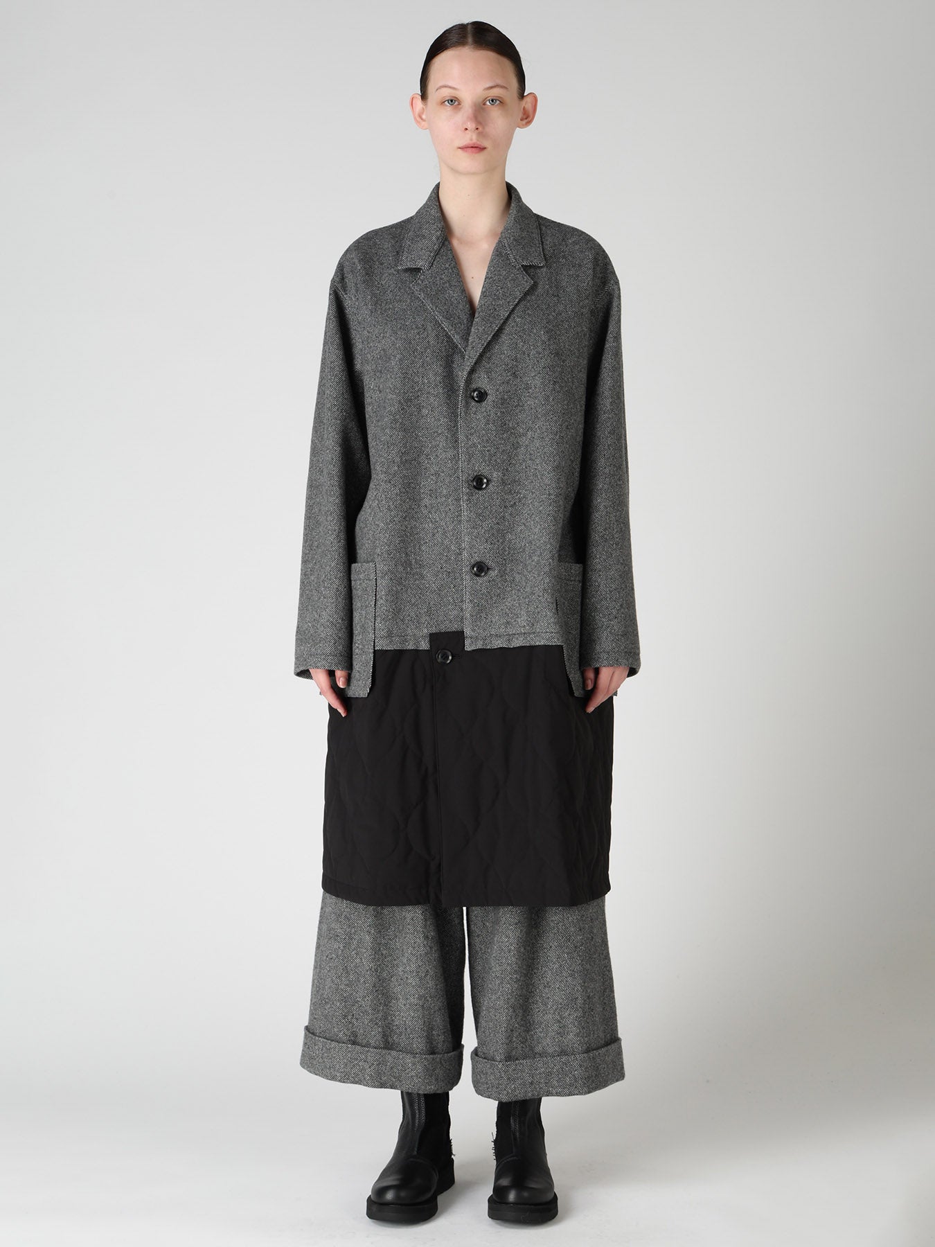 WOOL BLEND TWILL FLANNEL PANEL JACKET – THE SHOP YOHJI YAMAMOTO