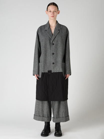 WOOL BLEND TWILL FLANNEL PANEL JACKET