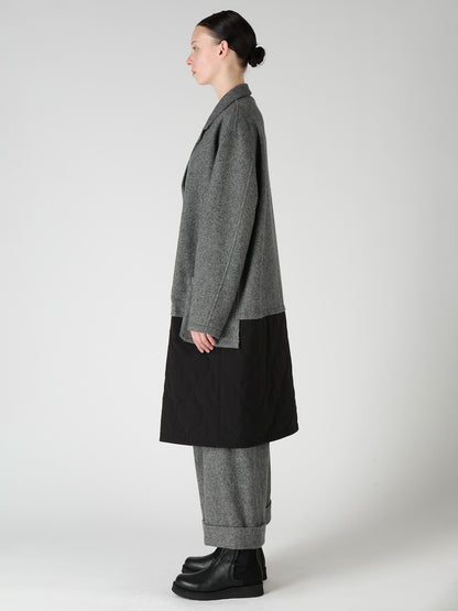WOOL BLEND TWILL FLANNEL PANEL JACKET