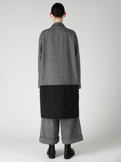 WOOL BLEND TWILL FLANNEL PANEL JACKET