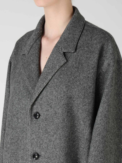 WOOL BLEND TWILL FLANNEL PANEL JACKET