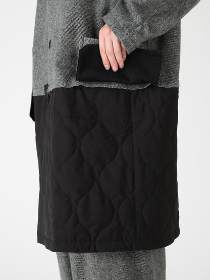 WOOL BLEND TWILL FLANNEL PANEL JACKET