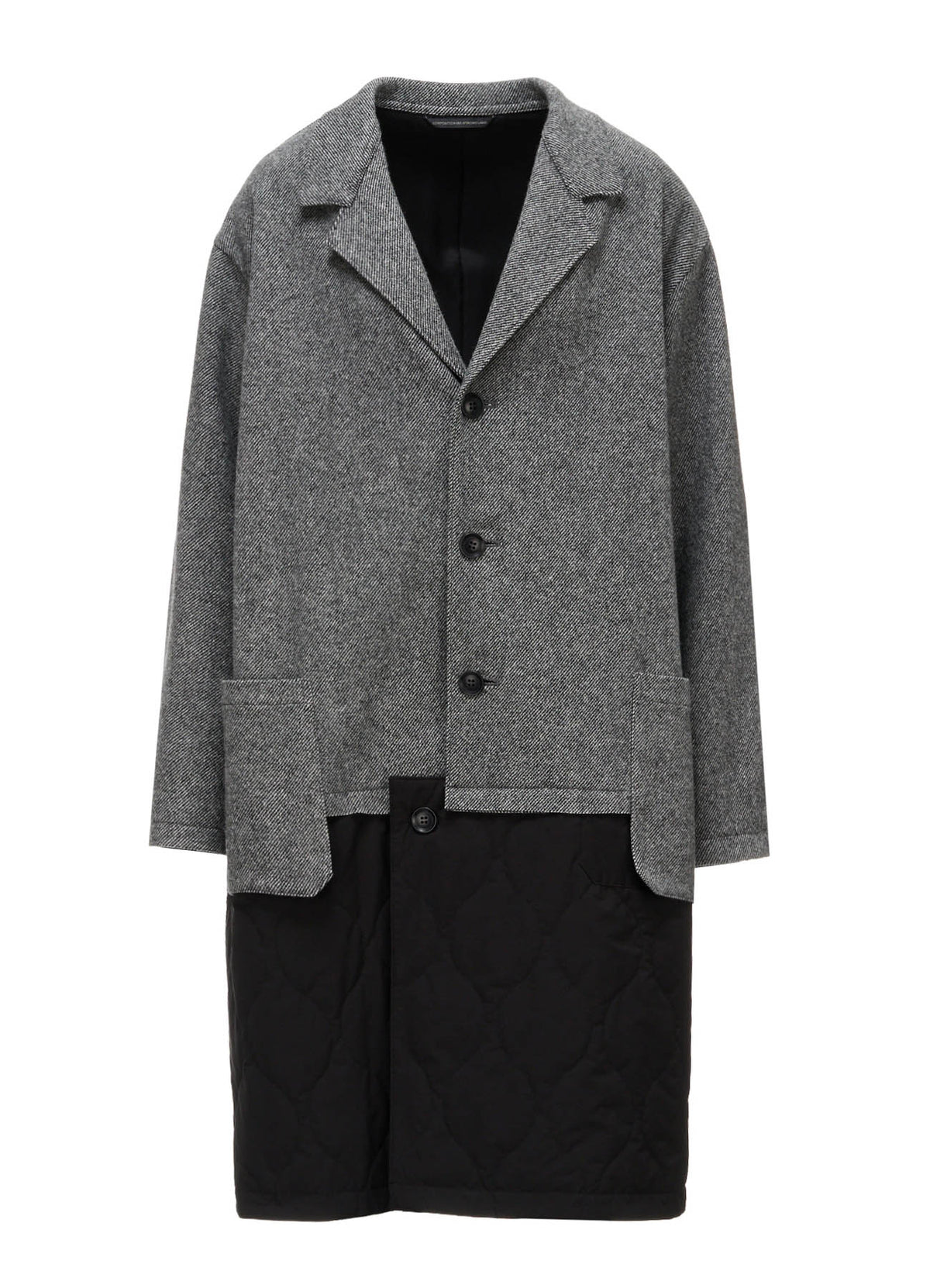 WOOL BLEND TWILL FLANNEL PANEL JACKET