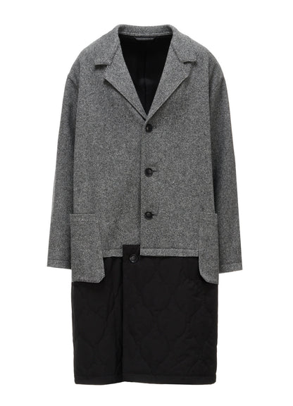 WOOL BLEND TWILL FLANNEL PANEL JACKET