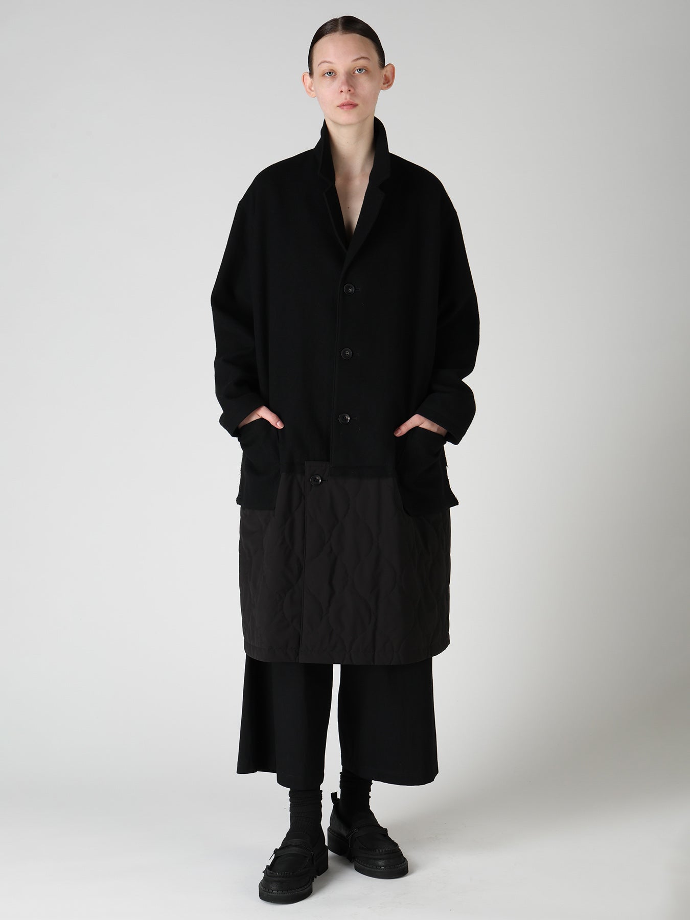 WOOL BLEND TWILL FLANNEL PANEL JACKET – THE SHOP YOHJI YAMAMOTO