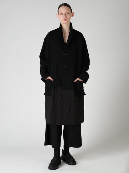WOOL BLEND TWILL FLANNEL PANEL JACKET